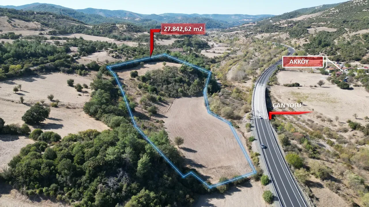 Çanakkale Çan yolu asfalta cephe satılık tarla